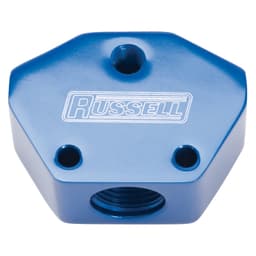 10AN Inlet & 8AN Outlet Aluminum Fuel Y-Blocks w/ AN Ports With Blue Finish