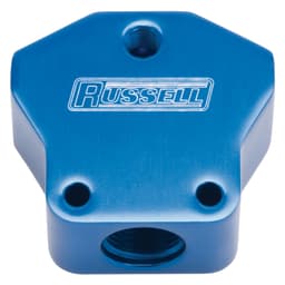 10AN Inlet & 10AN Outlet Aluminum Fuel Y-Blocks w/ AN Ports With Blue Finish