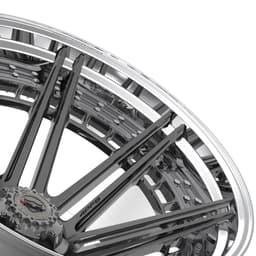 4PLAY Forged Series 4PF8 24x14 5x5" & 5x5.5" Brushed w/ Tinted Clear Center & Polished Barrel. - 4PF8-24140-5D55-76BG-P